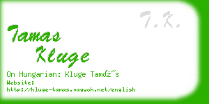 tamas kluge business card